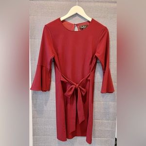 Burgundy Tie-Waist Dress